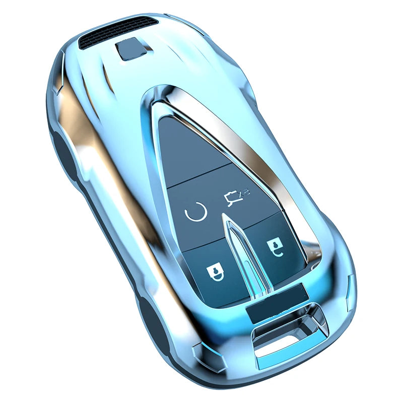 Key Cover Case for Changan UNI-V/CS75 Plus 3rd Gen/CS55 Plus/Yida/UNI-Z/Eado/UNI-T (2024 Models) - Protective Keybag Keychain CM World