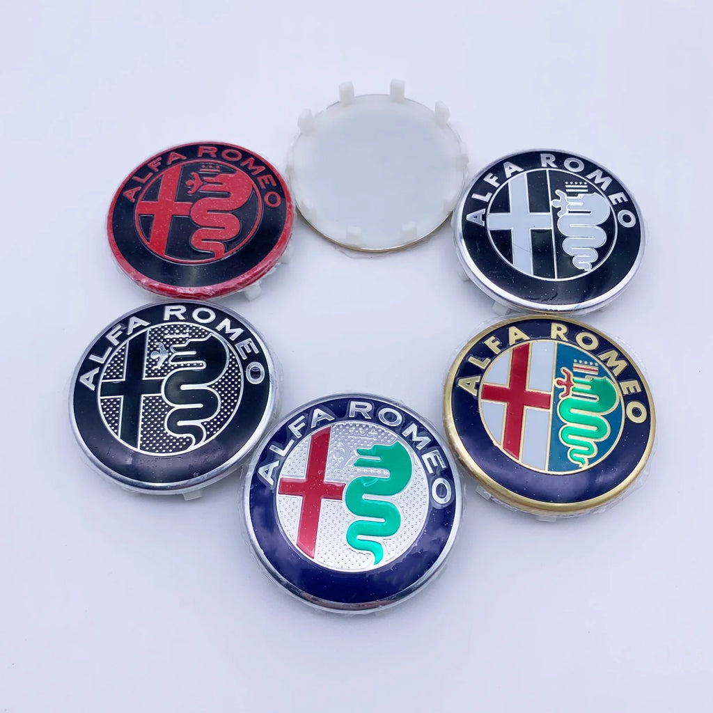 4pcs 60MM 10pin GTAM Car Emblem Wheel Center Covers Hub Cap Stickers for Alfa Romeo Giulia Giulietta MITO Stelvio GT Auto Refit