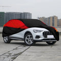 Universal Fit SUV Car Cover - Black & Red - UV Protection, Breathable, Dustproof ,Ideal Gift for Car Enthusiasts CM World