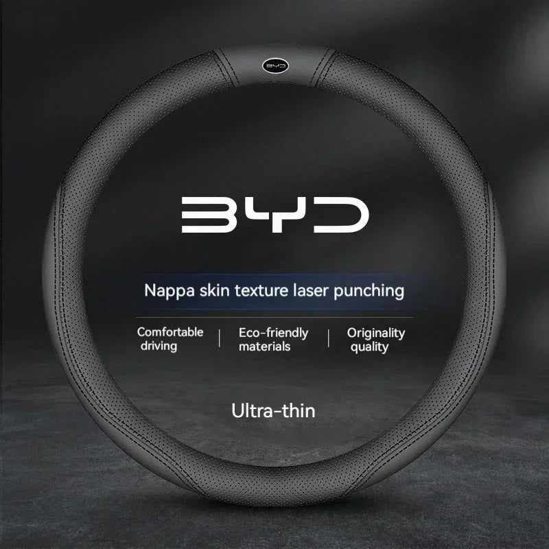 Car Suede Steering Wheel Cover For BYD Atto 3 Act Seal Tang F3 E6 Yuan Song Plus EV F0 Qin Han Dolphin S6 Leather anti-slip CM World