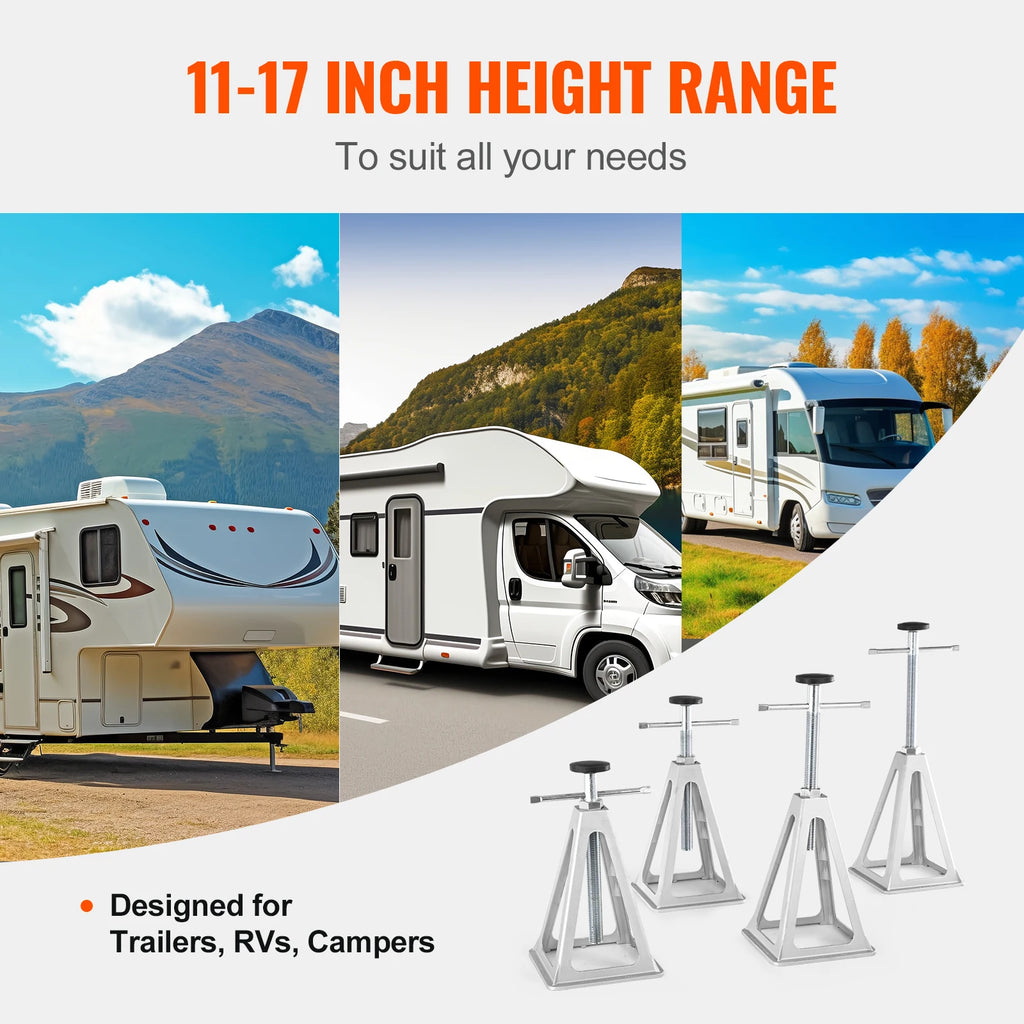 SucceBuy Stabilizer Jacks 4 Pack Aluminum RV Leveling Jacks Stack Jacks for RV Travel Trailer Camper Single Screw Jack 6000 Lbs CM World