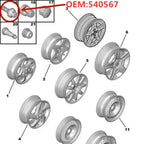1PC/4PCS Car Wheel Bolt 9817024580 540567 For Peugeot 206 207 307 308 407 607CC SW 3008 RCZ Citroen DS C4 C5 C6