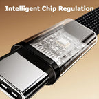 1.5m Type-C Cable Foldable Mobile Phone Holder 240W Fast Charging Data Cable Multifunction Phone Charge Bracket Dual PD Cable