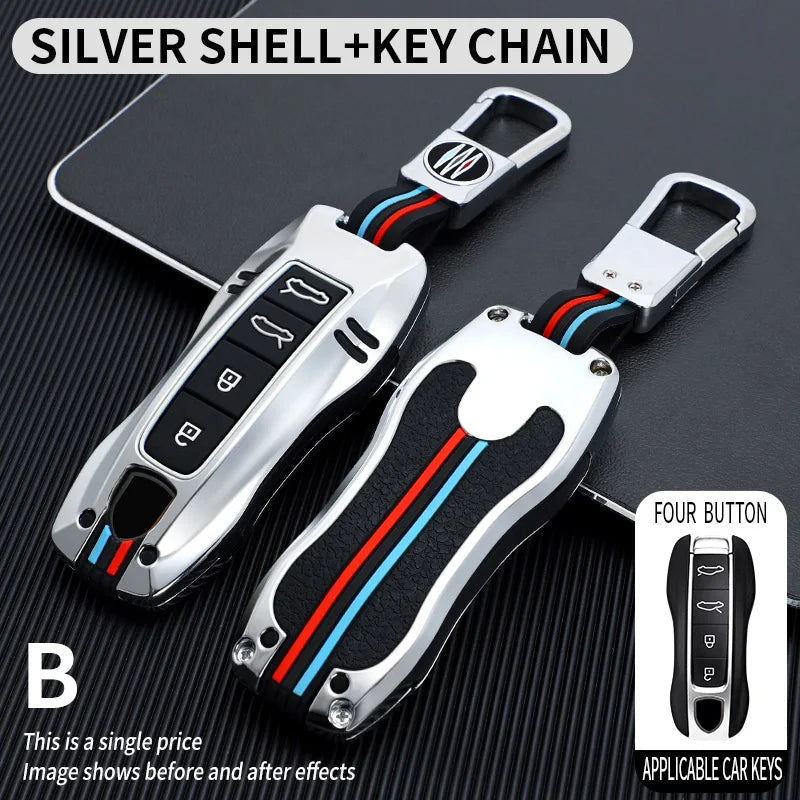 Zinc Alloy Car Smart Key Case Cover Shell Fob for Porsche New Cayenne Panamera 911 992 Taycan Car Protect Interior Accessories CM World