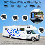 10.36 inch 4 Channel Car DVR Recorder Smart Blind Spot Radar BSD Alarm Monitor With 1080P AHD 4 Backup Cameras For Truck Bus