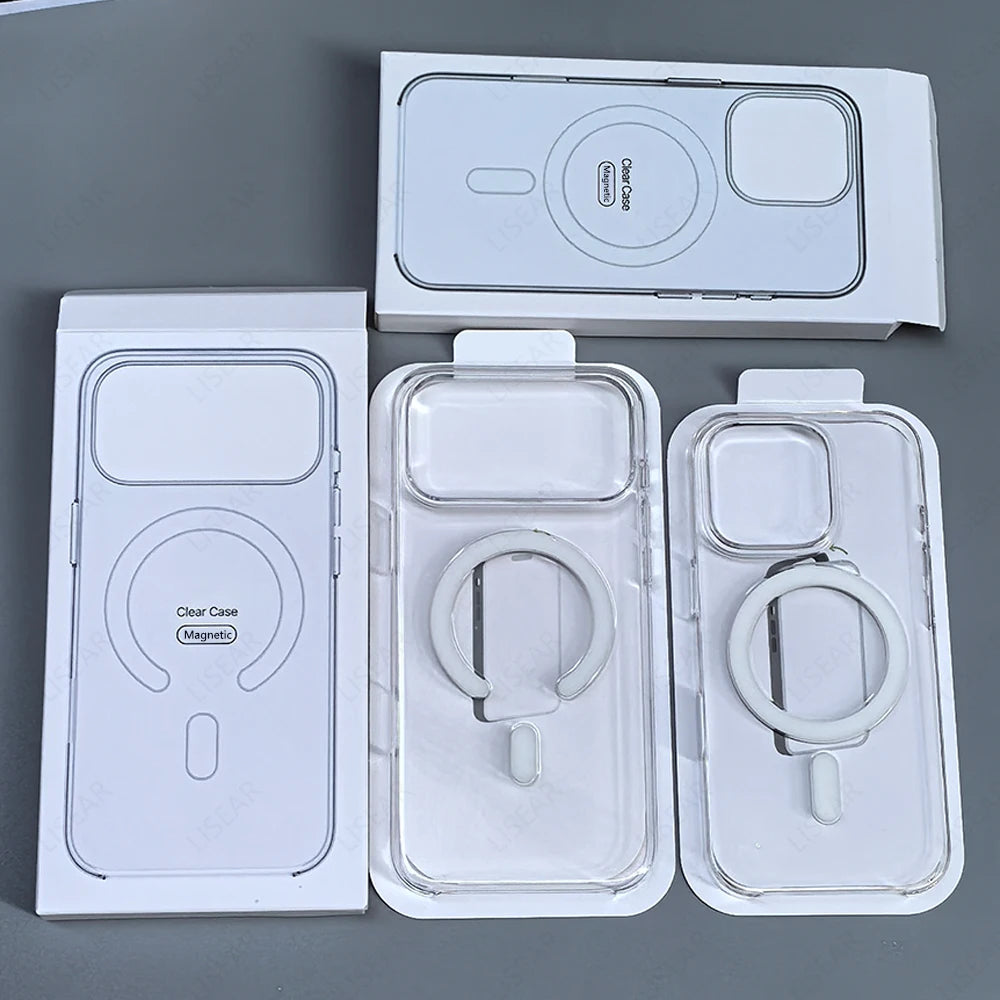 Original Clear Magnetic Phone Case For iPhone 18 17 Pro Max 16 15 14 Plus 13 12 Mini For Magsafe Wireless Charging Protect Cover