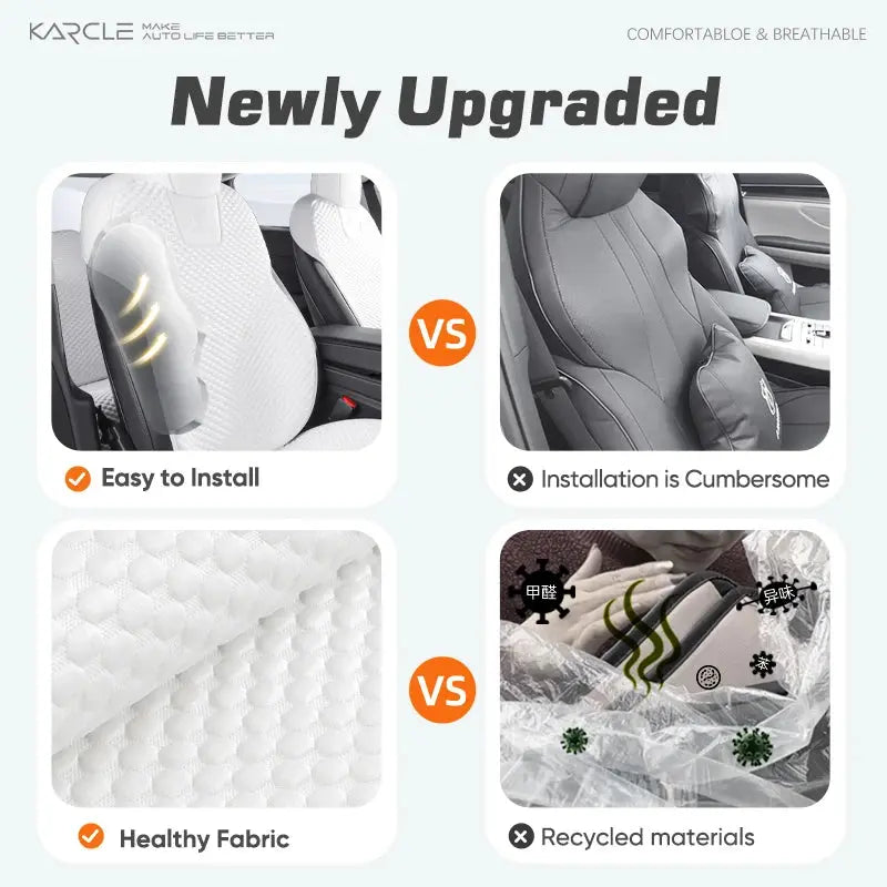 Karcle Car Seat Cushion For Tesla Model Y 2020-2024 5-Seat Ice Silk Car Seat Cover Breathable Summer Car Interior Accessories Car Mobile World