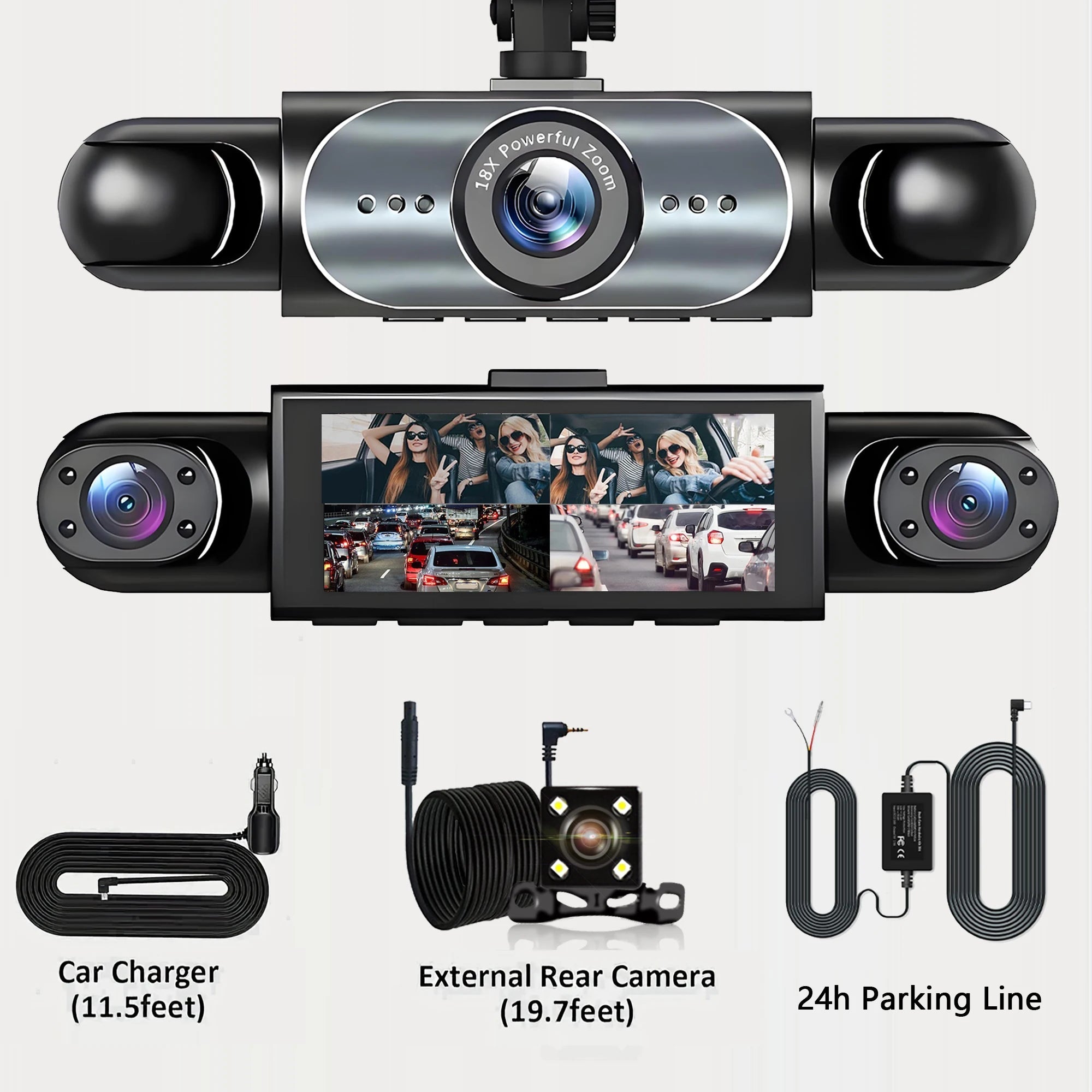 4 Channel Dash Cam 360° Car Video Recorder Black Box with Night Vision 24/7 Parking Monitor G-Sensor Loop Recording Auto Parts Car Mobile World