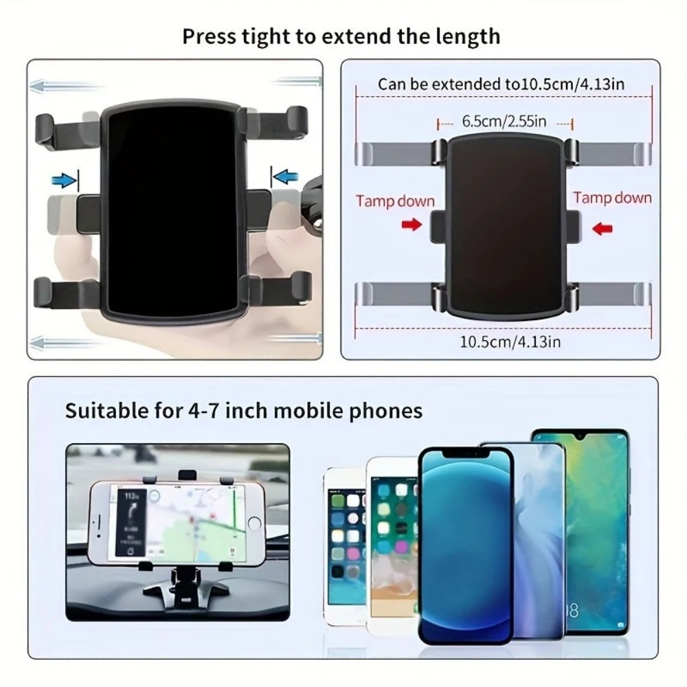Universal Car Support Car Phone Holder Multi-Functional Dashboard For iPhone Samsung GPS Bracket 180 Degree Rotation Accessorie CM World