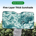 Japanese Wave Dragon Sun Visor Foldable Universal Car Windshield Sun Shade UV Protection Heat Insulation Foldable Cover
