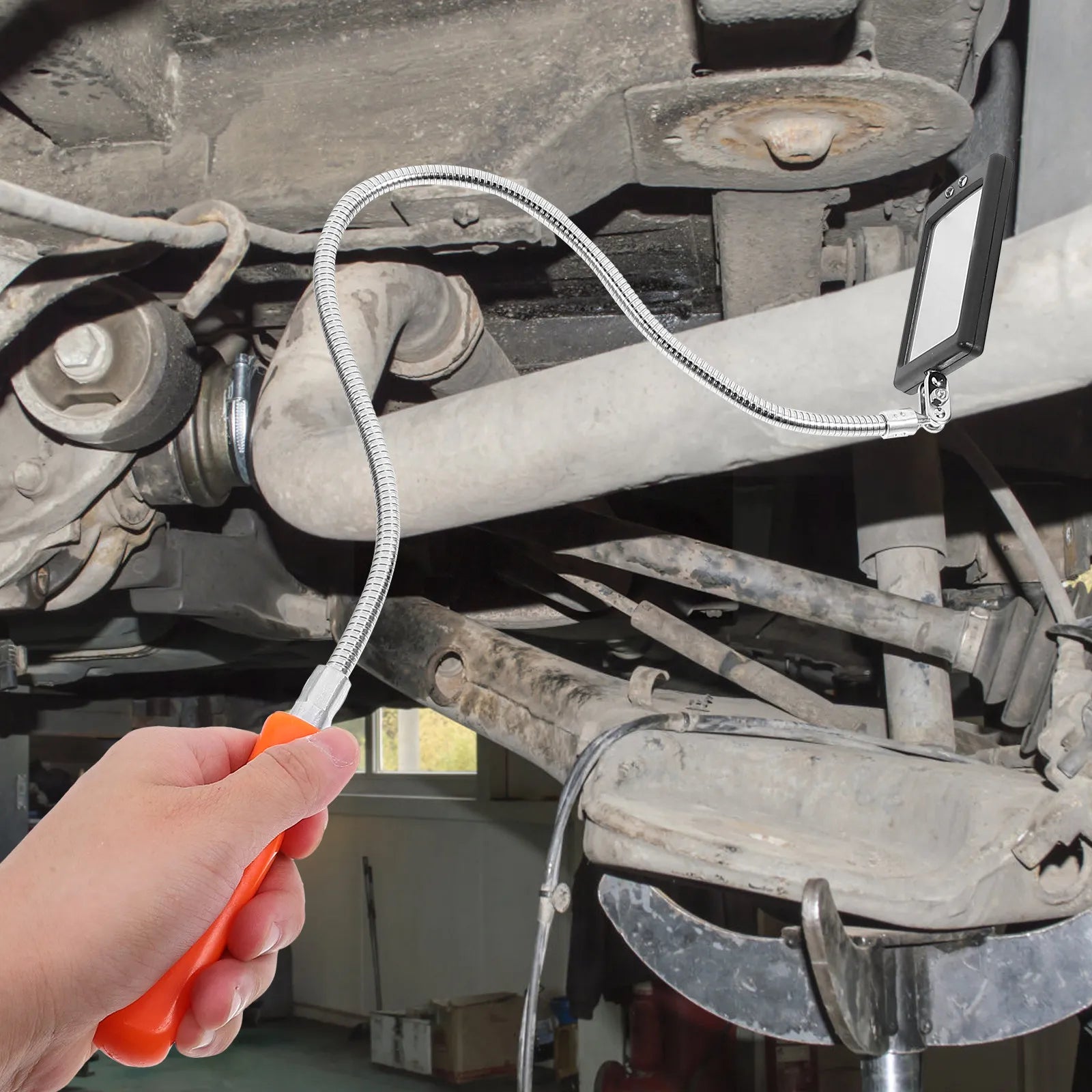Inspection Mirror LED Light Flexible Bendable 360 Degree Rotate for Auto Repair Mechanic Checking Tool Inspection Mirror CM World