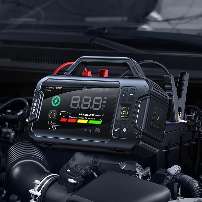 Baseus VJ1 3000A Jump Starter  4 in 1 150PSI Air Compressor Power Bank 21600mAh Car Battery Emergency Boosters Portable Starting Device