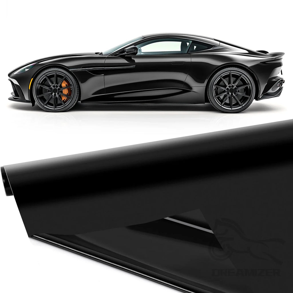 20X5FT High Glossy Black Carbon Fiber Car Wrap Vinyl Film Self Adhesive Auto Decal Bubble Car Body Film Vinyl Wrap Decals Car Mobile World
