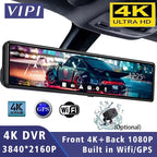 11.26" Car Dvr 4K 3840*2160P Dash Cam GPS WIFI Mirror Dual Lens Dashcam Camera Drive Recorder Vehicle Black Box Stream RearView