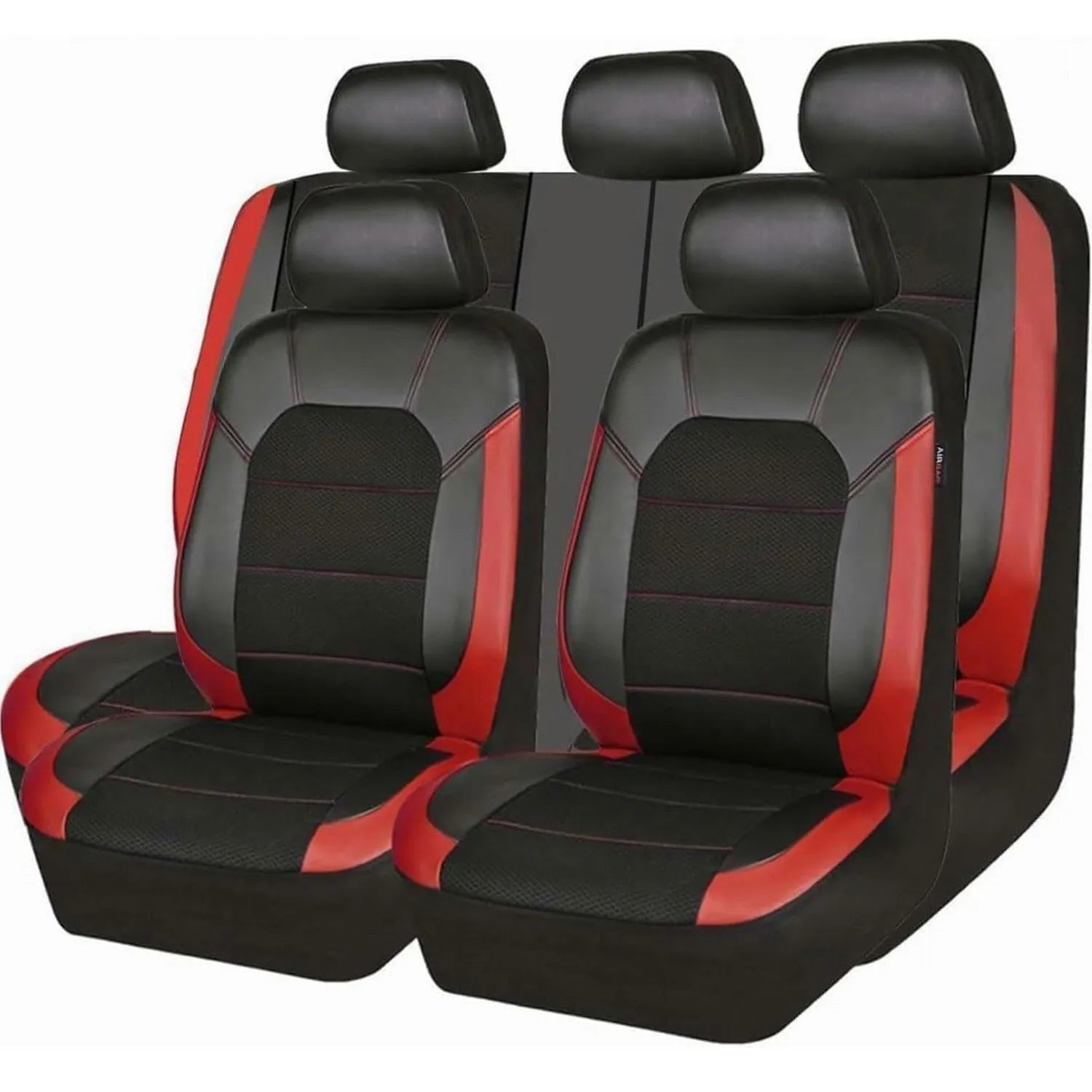 9 Pcs Sandwich Stitching Polyester +Leather Universal Car Seat Cover CM World