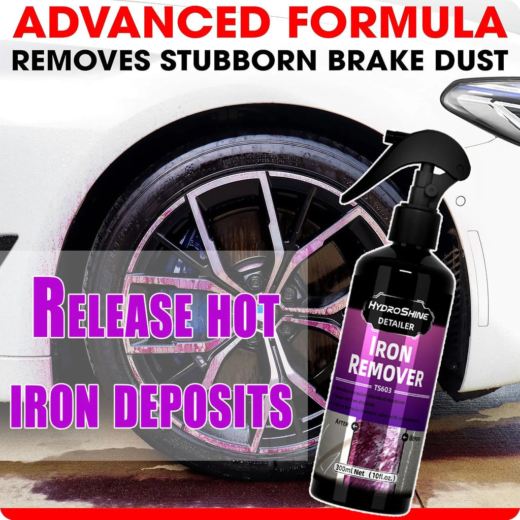 Hydroshine Iron Remover Car Detailing Fallout Spray Decontamination Kit Rust Remover Spray for Brake Rim Metal Surface Particles CM World