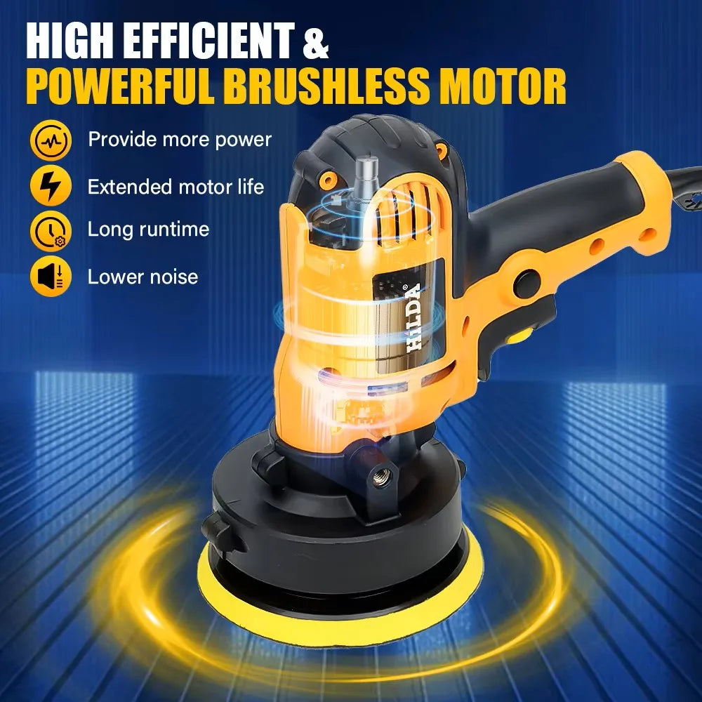 HILDA Electric Car Polisher Car Beauty Waxing Machine  Adjustable Speed Sanding Waxing Tools Automotive Polishing Scratch Repair CM World