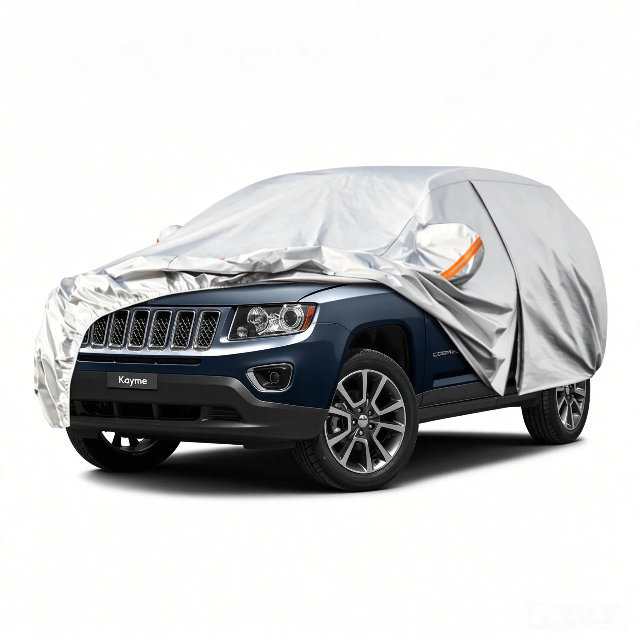 Kayme Car cover 6 Layer Heavy Duty Indoor Outdoor Waterproof Dustproof UV-protective Cover Fit for 181 x 72 x 67 inches Car Mobile World