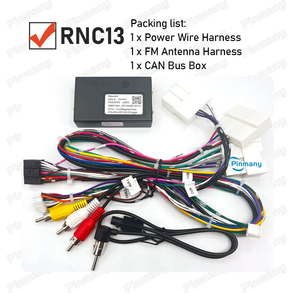 Auto Radio Cable RNC13 Wire Harness Adapter CAN Bus Decoder for Renault Clio4 Captur Megane Scenic Laguna Master Trafic 3 Tomtom