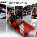 Vintage Rust Effect Vinyl Wrap Stickers for Car Film Covering Red Car Wrapping Sticker Geometry Camo Wrap Motorcycles Adhesive