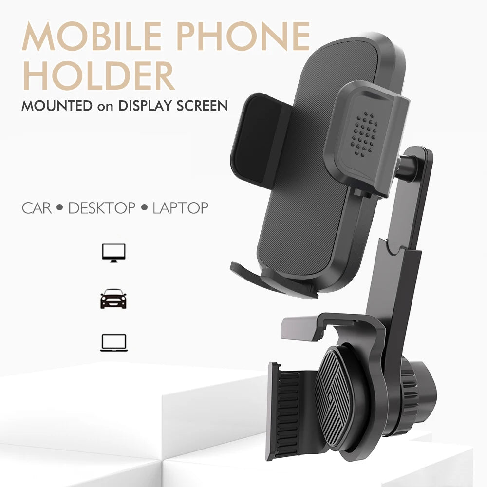 Car Mounted Display Screen Mobile Phone Holder 360 Degree Freely Rotation Foldable Mount Usded for Car Electric Vehicle CM World