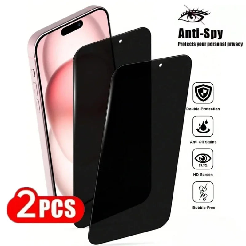2Pack Privacy Tempered Glass For IPhone 17 Pro Max 16e Screen Protectors For iPhone 15 14 13 12 11 Pro Max Plus XR XS Max Glass Car Mobile World