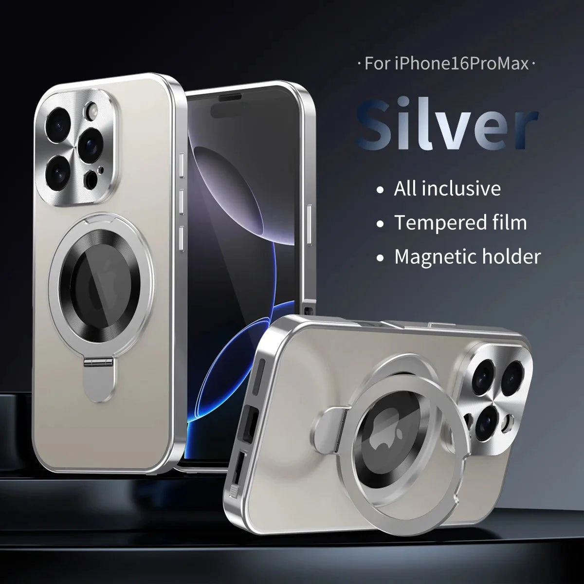 Original Farve Bagplade Mobiletui Til iPhone 17/14/15/16 Pro Max Magnetsuge Holder Metalramme All-Inclusive Spejlbeskyttelse Etu Car Mobile World