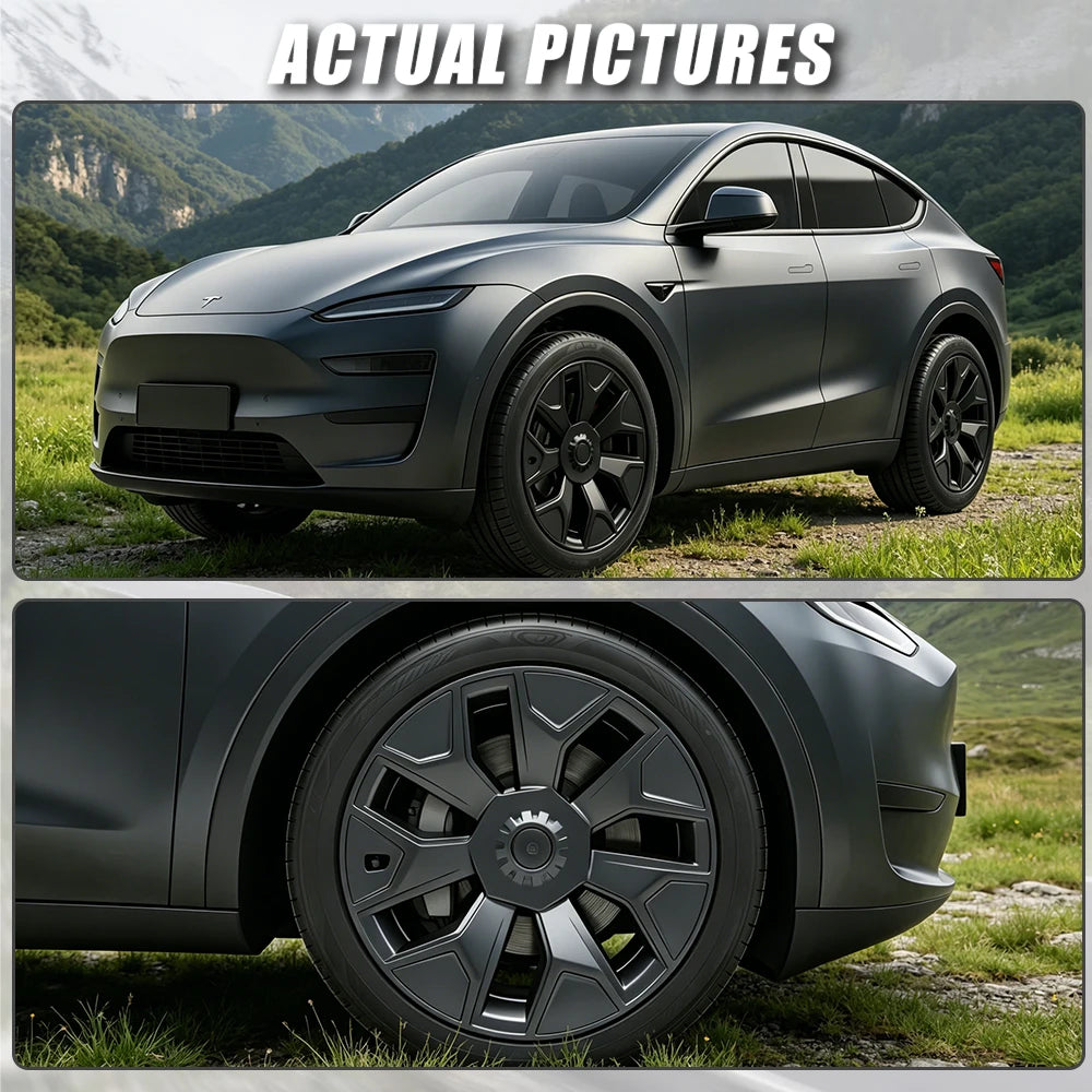 4PCS 19 Inch Hubcap for Tesla Model Y L Machina 2.0 Wheels Performance Full Rim Replacement Wheel Cover Accessories 2025 2026