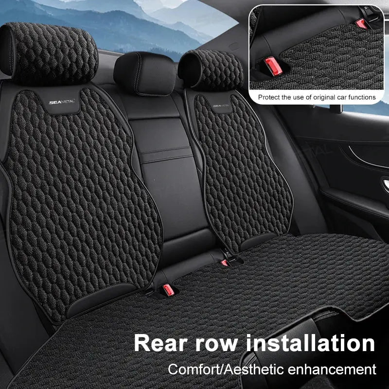 SEAMETAL Four Seasons Car Seat Cover Front Rear Car Seat Cushion Airbag Compatible Seat Protector Breathable Car Accessories Car Mobile World