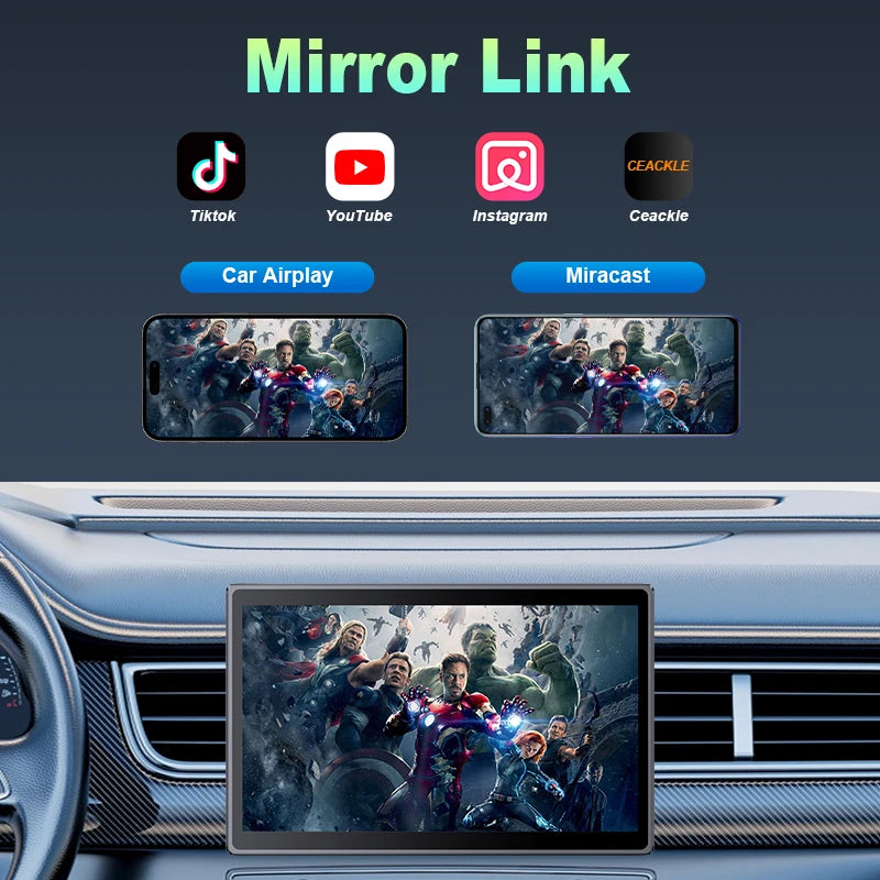 Jansite 7" Portable Multimedia Player Carplay AI Screen IPS Screen GPS Navigation Bluetooth Support Horizontal/Vertical Screen CM World