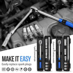 3/8" 10-60N.m Torque Wrench Ultra-Thin Magnetic Car Spark Plug Special Removal Tool Adjustable Manual Spanner Accessories