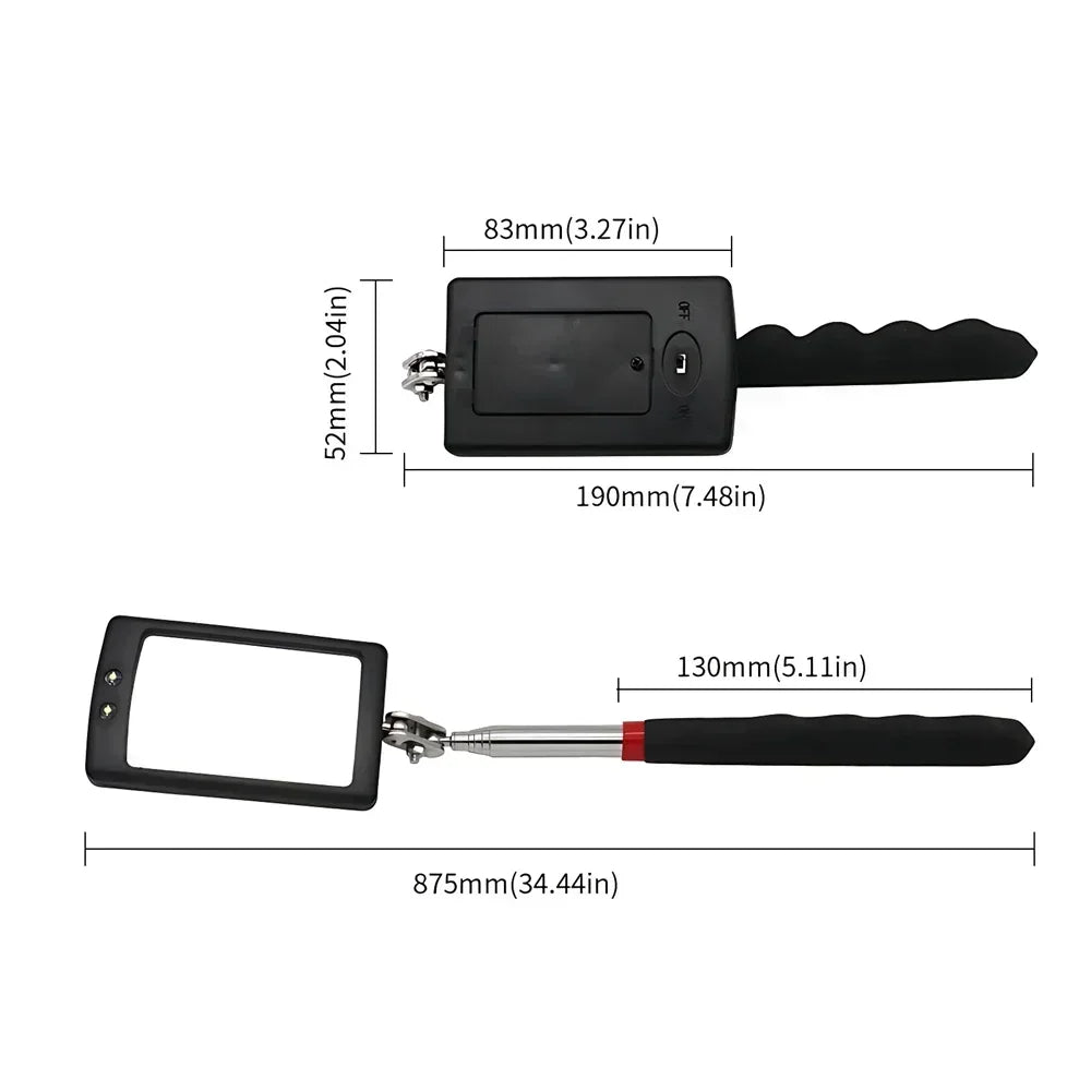 Engine Chassis Inspection Auto Repair Detector Mirror of Multi-directional Folding Telescopic LED Light Reflector CM World