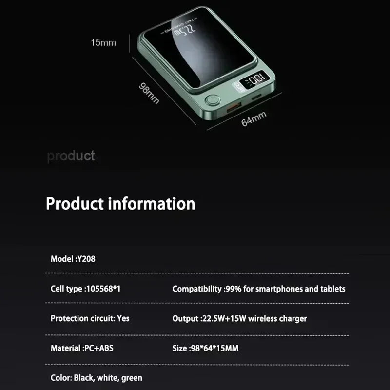 Lenovo 500000mAh Wireless Power Bank Portable Magnetic Fast Charger For Magsafe Auxiliary Battery For Xiaomi Huawei iphone