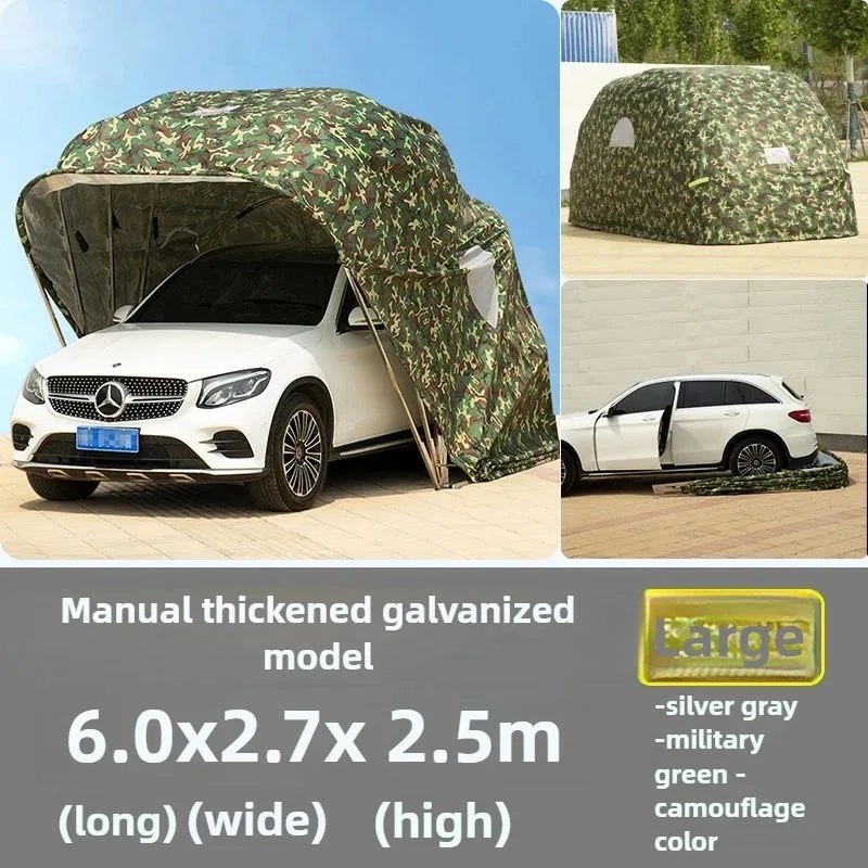 Any Size Custom Fully Automatic Folding Carport Waterproof Sunshade Mobile Garage Outdoor Parking Shelter Durable Oxford Fabric