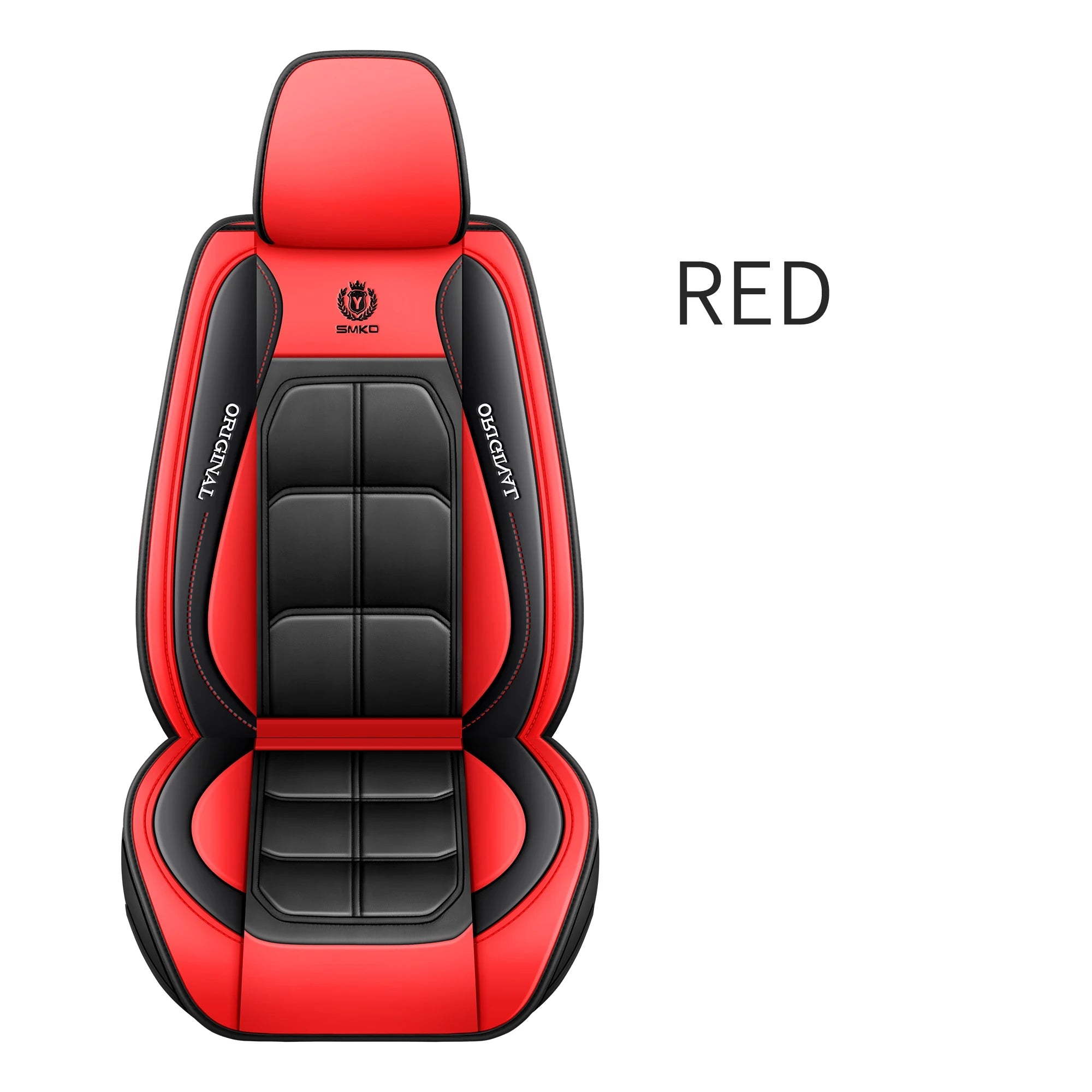 1pc Premium PU Leather Universal Fit Car Seat Cover All-Season Protector Mat with Soft Cushion Full Package Seat Cover CM World