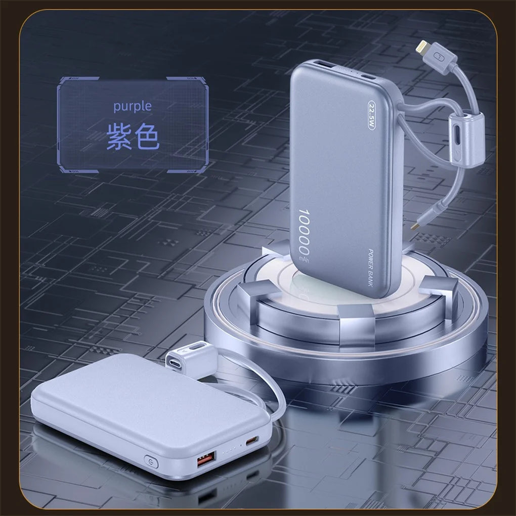 20000mAh Power Bank Built in cables 22.5W Fast Charging External Battery CCC 3C Power Bank for Samsung for iPhone