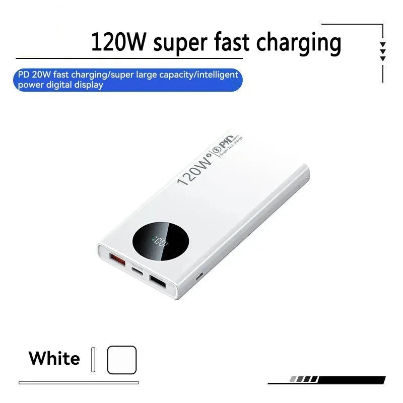 80000mAh High Capacity Power Bank 120W Super Fast Charging Powerbank Portable Battery Charger For iPhone Samsung Huawei xiaomi Car Mobile World