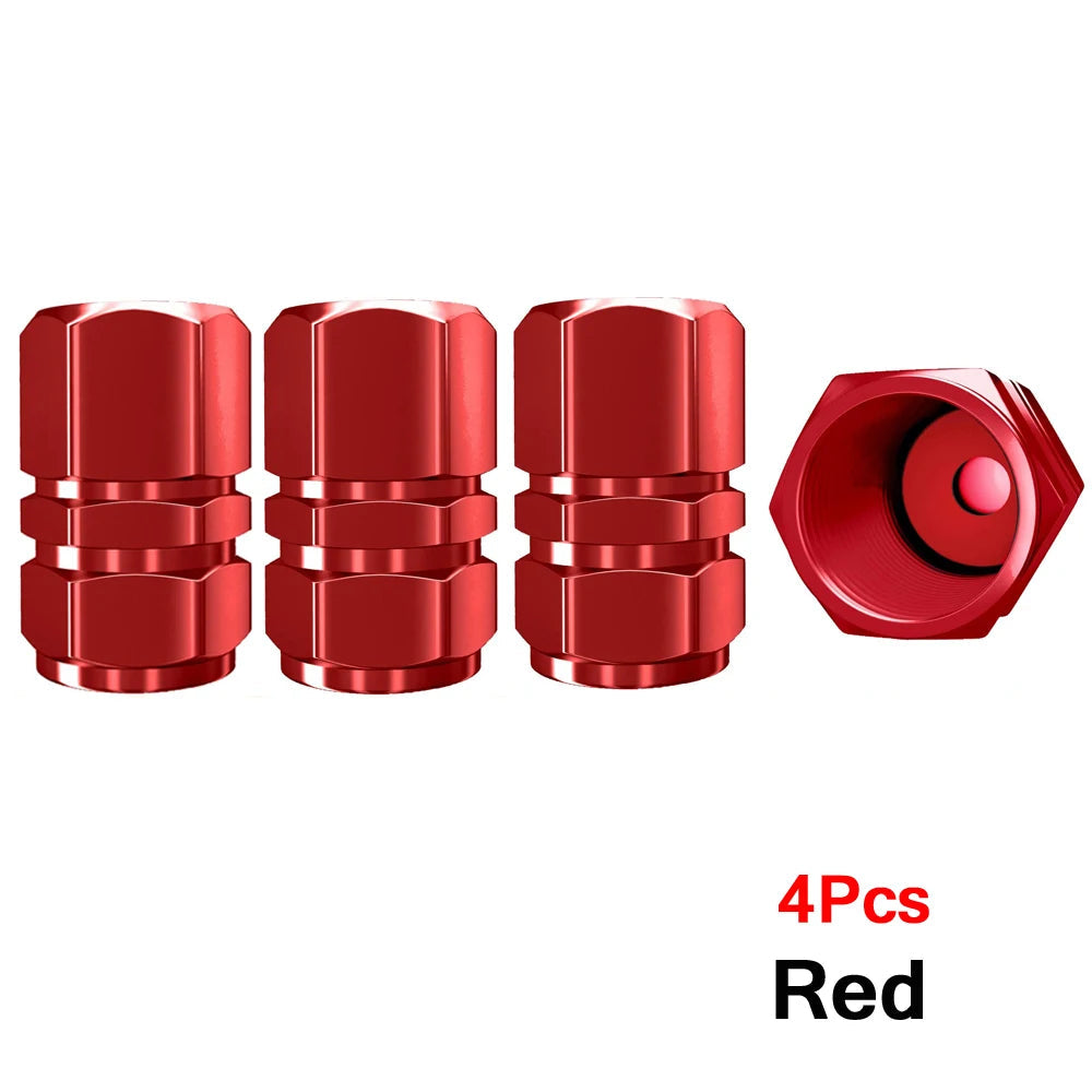 Aluminum Alloy Car Wheel Tire Valve Caps Tyre Rim Stem Covers Car Dustproof Tire Cap For Cars Motorcycles Trucks Bikes CM World