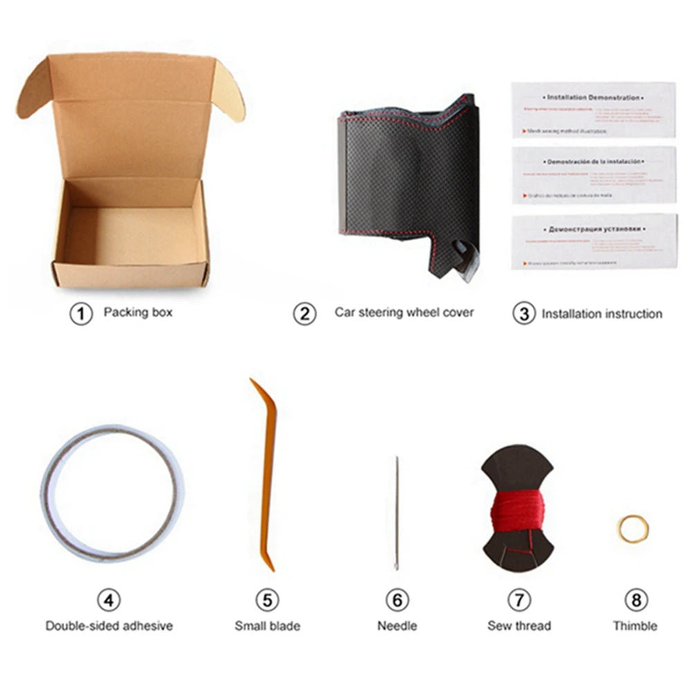 Hand Stitch Suede Car Steering Wheel Braid Cover For Volkswagen Golf 8 MK8 GTI Golf GTE 2020 2021 Auto Interior Accessories CM World