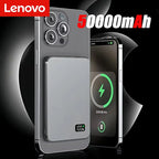 Lenovo 50000mAh Portable Magnetic Wireless Power Bank PD22.5W Super Fast Charging External Battery Magsafe For iPhone Samsung Car Mobile World