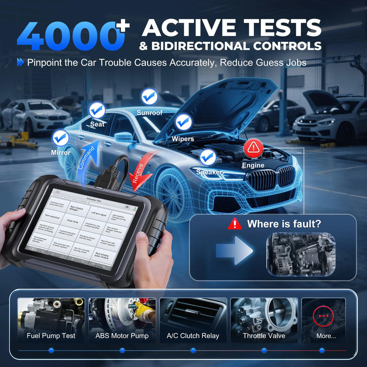 XTOOL D8S Car Diagnostic Tools Automotive Scanner ECU Coding 42+ Services Topplogy Bidirectional Key Programming CANFD DOIP FCA