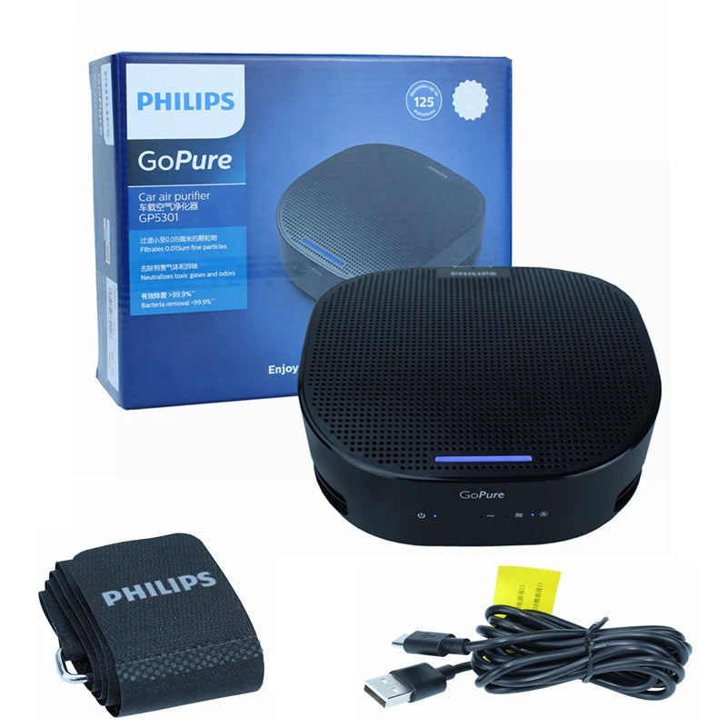 Philips Car Air Purifier GoPure 5301 Remove 125 kinds of pollutants 3-color indicator shows air quality at a glance Car Mobile World
