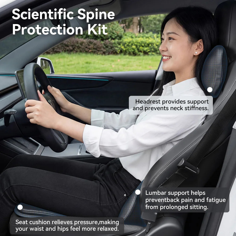 YZ for Tesla Travel Neck Pillow Model Y YL 3 Highland Headrest Lumbar Support Breathable Memory Foam Cushion Juniper Accessory