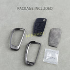 For Audi Fashion Gray Car Flip Key Fob Case Cover Shell Holder Protector A1 A3 TT TTS Q3 Q7 S3 Accessories Zinc Alloy CM World