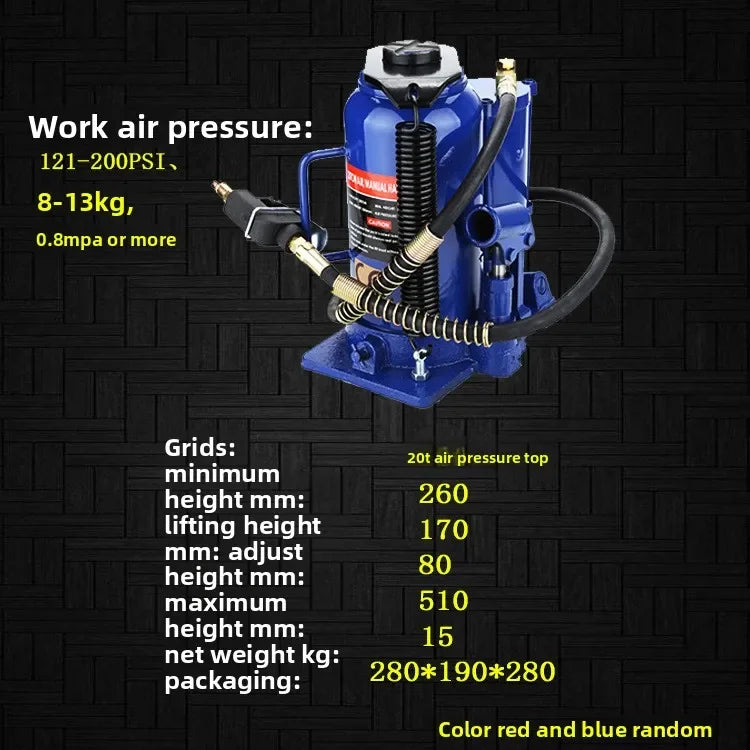 20 Ton Vertical Pneumatic Hydraulic Jack Air Compressor Compatible Labor-Saving Pneumatic Jack
