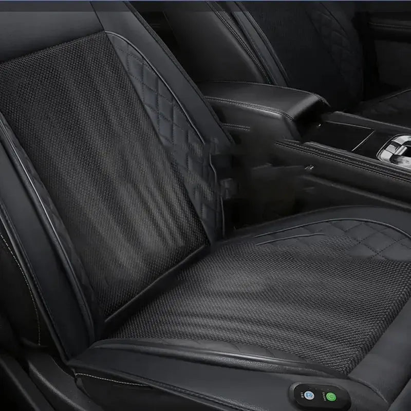 DC12/24V Car Summer Cool Air Seat Cushion Quick Blow Ventilation Refrigerated Seat Cover With Massagers Pat Mat Car Mobile World