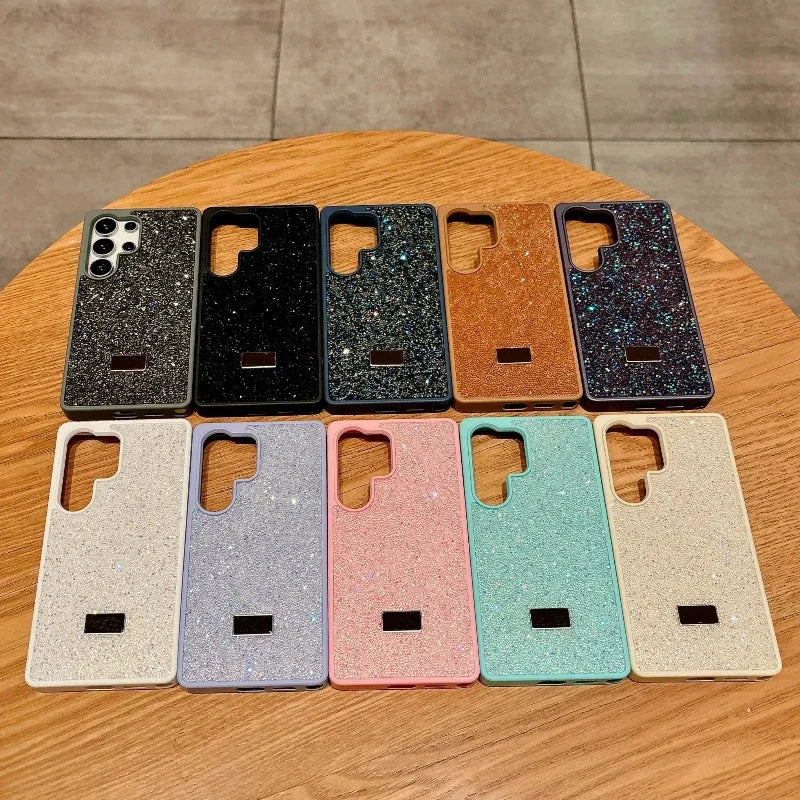 Trend Bling Glitter Diamond Case for Samsung Galaxy S26 S25 S24 S23 Plus Ultra Rhinestone Shockproof Hard Back Protective Cover Car Mobile World