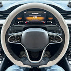 Leather D cut Auto Steering Wheel Cover Ultra-Thin Breathable Non-Slip D Shape Sport Car Steering Wheel Protector Accessories CM World