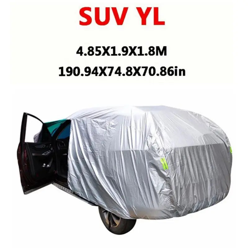 Universal SUV/Sedan Full Car Covers Outdoor Sun Rain Snow Protection UV Car Umbrella Silver S-XXL Auto Case Cover