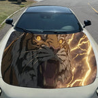 Intense Thunder Tiger Car Hood Stickers - Self-Adhesive, Waterproof and Durable Vinyl Wrap, Decorate And Protect Your Car, Fit F